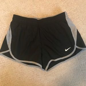nike women’s grey and black dri-fit shorts size S